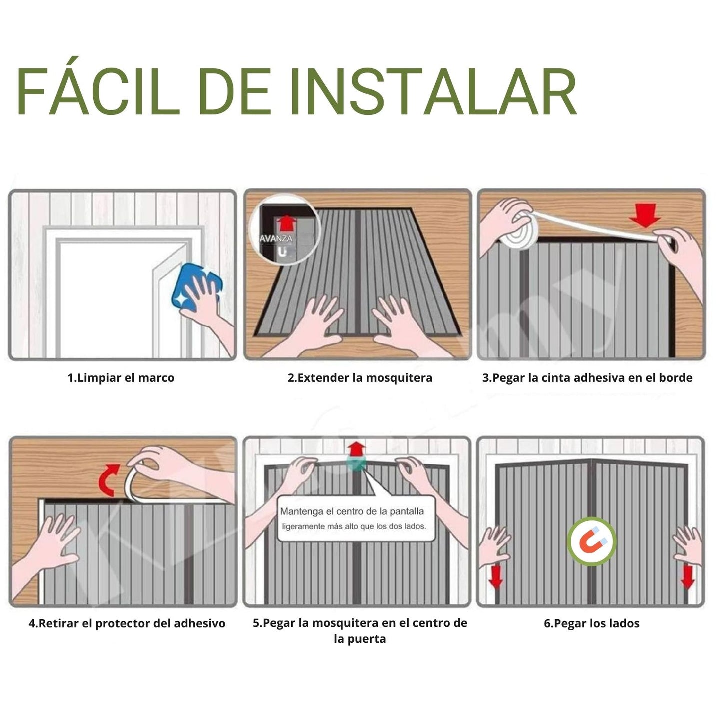 Portes magnétiques anti-insectes avec moustiquaire